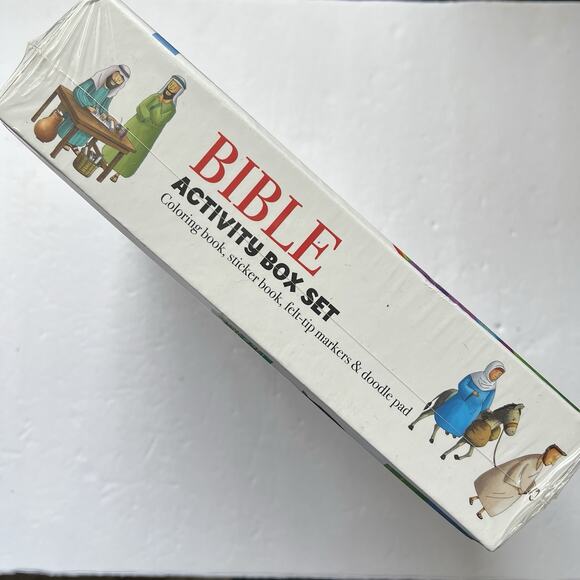 Bible Activity Box Set Childrens Coloring Book Stickers Markers Doodle Pad - Picture 2 of 6